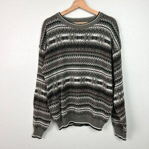Trading Company Mens XL VTG 90s Geometric Pattern Knit Sweater Dad Academia